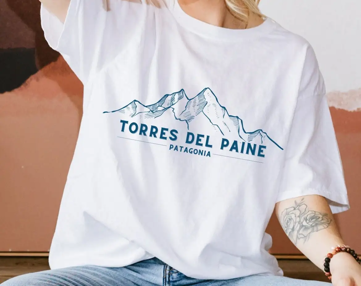 Camiseta Patagonia Torres Del Paine, novedad de verano 2026, camiseta de gran tamaño de algodón a la moda para hombre y mujer, camiseta de calle Y2K