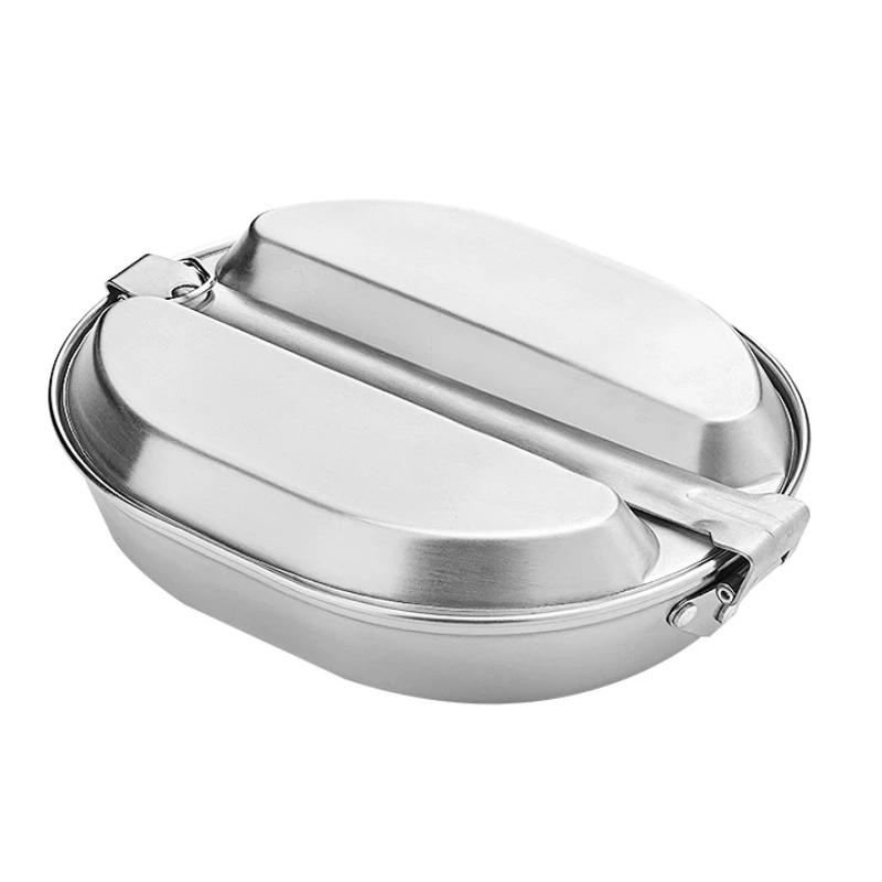 

304 Ланч-бокс из нержавеющей стали для кемпинга, Ланч-бокс, открытый пищевой контейнер для пешего туризма, коробка для столовой, дорожный кухонный инструмент