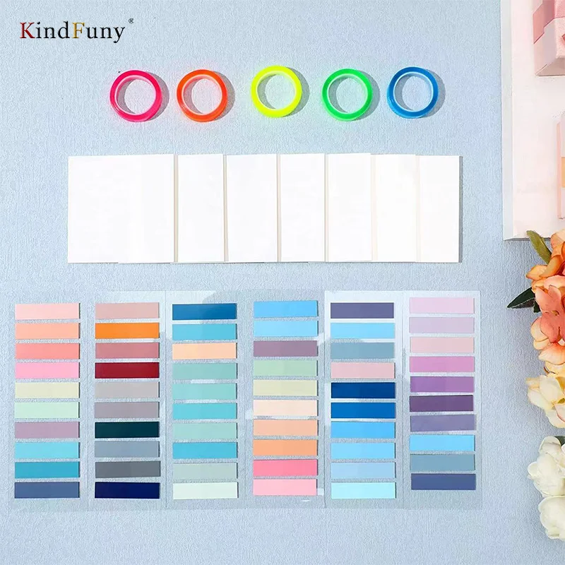 KindFuny 18 Packs 3600 Sheets Sticky Notes Posted It Self- Adhesive BookMarkers Annotation Reading Book Clear Tab Kawaii Cute