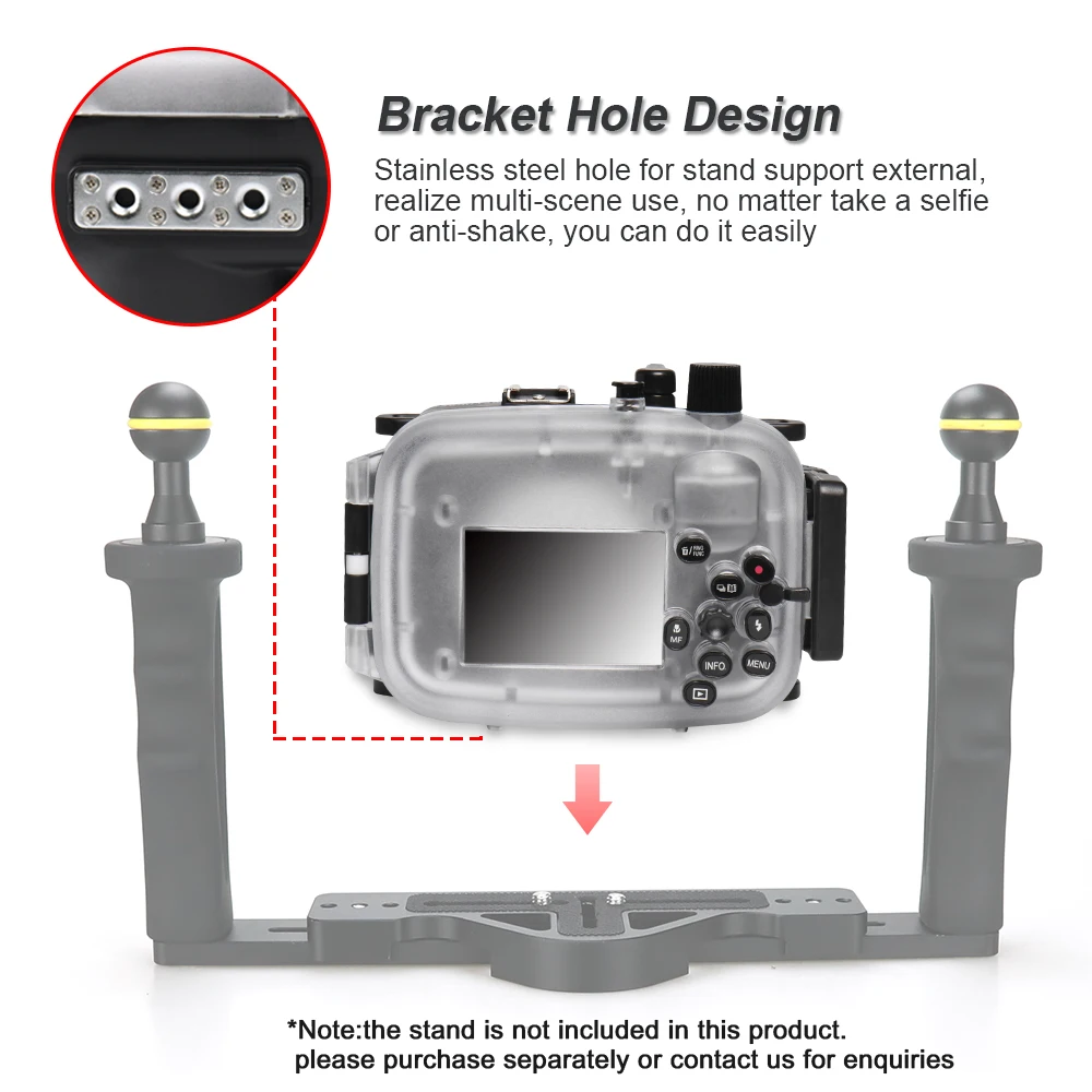 防水ハウジング付き水中カメラケース,40m,130フィート,canonパワー