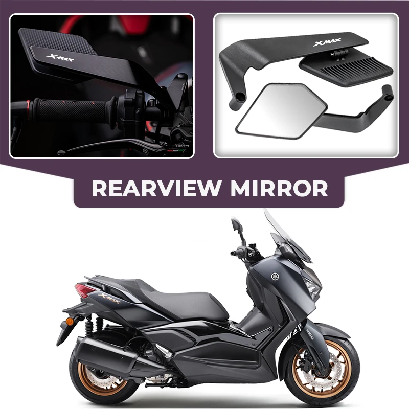 

A pair Alloy adjustable Motorcycle Mirror Wind Wing RearView Mirror For AMAHA Xmax300 Xmax250 XMAX Xmax125 VMAX1700 VMAX1200