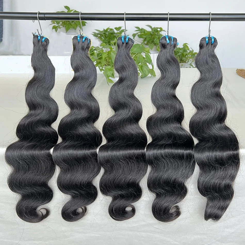 Extensiones de cabello humano ondulado para mujer, mechones de pelo virgen sin procesar de 30 pulgadas, Color Natural # 1B, 12a, 613