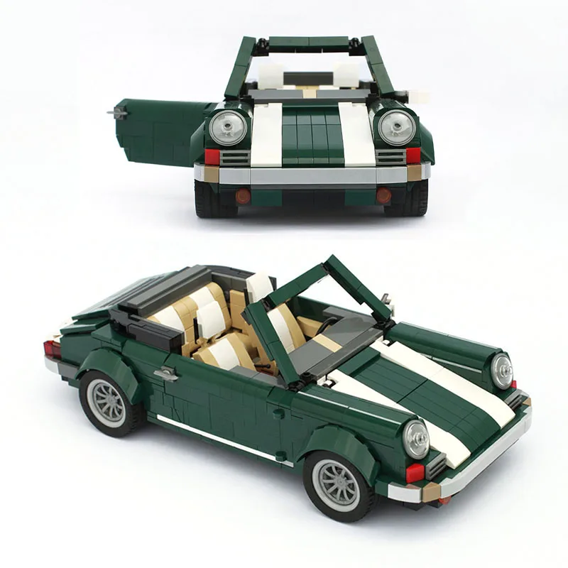 

NEW Creative Expert MOC Green Cabriolet Sorts Cars Building Blocks MOD from 10242 MINI Cooper DIY Bricks Model Toys Gifts