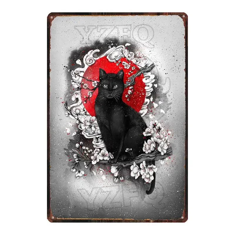 【YZFQ 】Japanese Art Plaque Metal Vintage Tin Sign For Travel Souvenir  Wall Bar Art Restaurant Home Decor 30X20CM DU-6524A