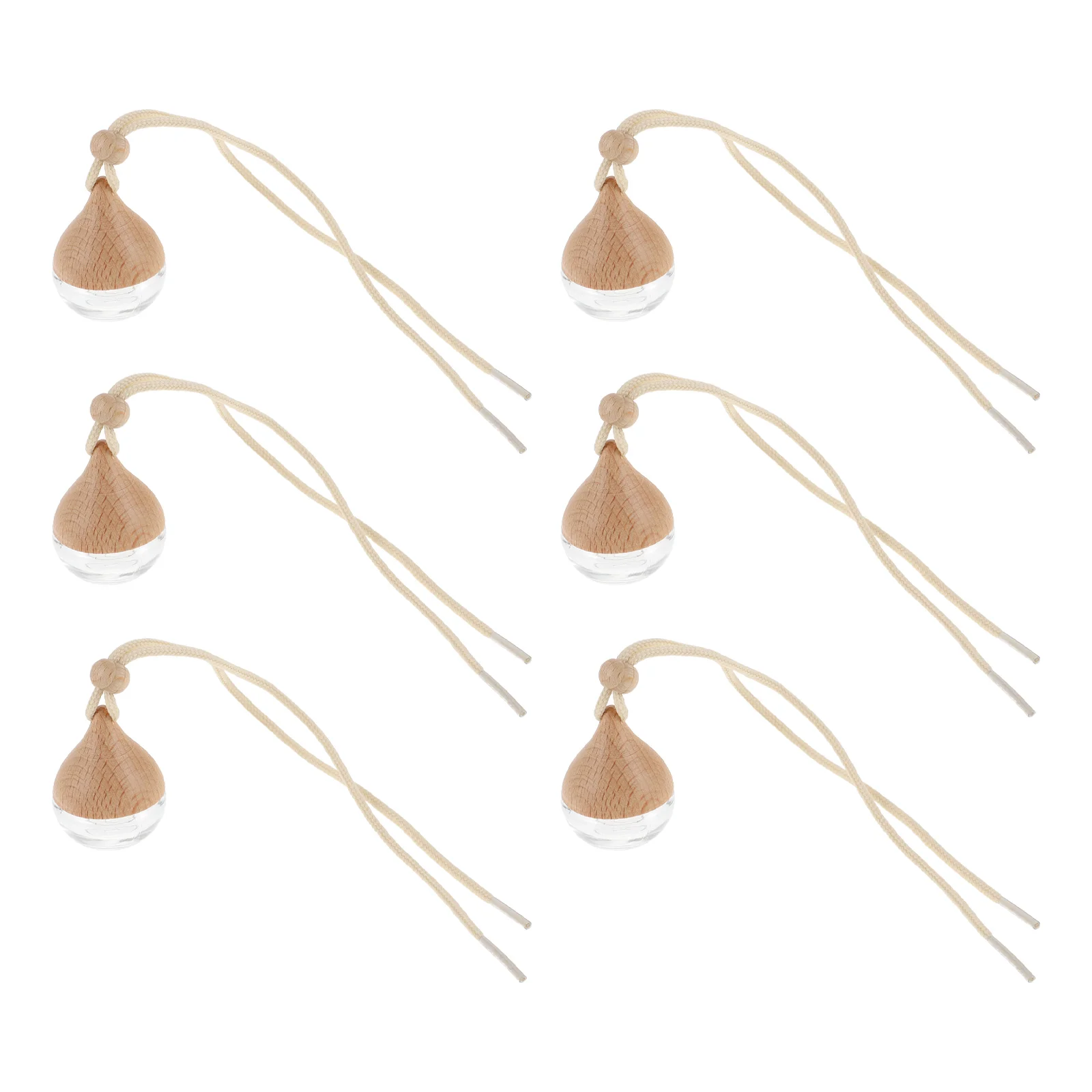 6-delige aromatherapieflessen hangende ornamenten auto parfum hanger diffuser interieur cadeau geur decoratie houten set