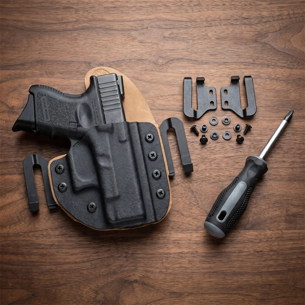 EDC Belt Back Clip for Kydex Knife Sheath Left Right Design with Screws Washers DIY Production Accessories