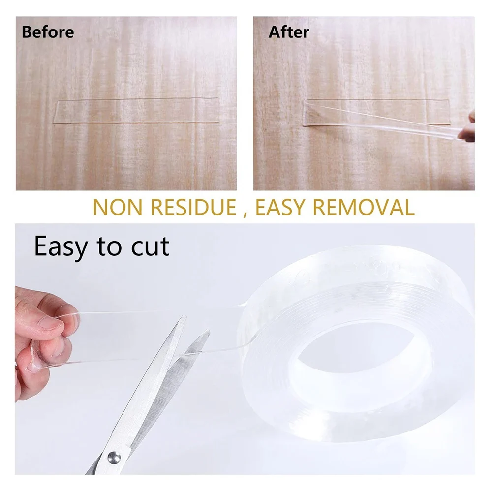 1/3/5M Nano Tape Double Sided Adhesive Tape Extra Strong Waterproof Traceless Reusable Tape Cleanable Home For Kitchen Sink Tap view 6