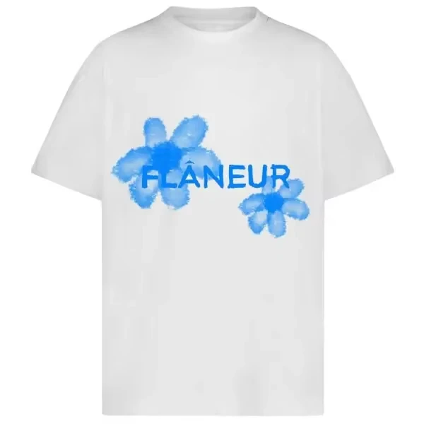 2026 nieuwe Zomer Flaneur Homme Bloemen Grafisch Merk Patroon Gedrukt Luxe Merk Puur Katoen Mannen 'en Vrouwen' T-shirts Top