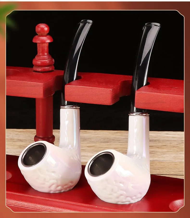 

Classic Simple Smoking Resin Tobacco Pipe Imitation Sepiolite Removable Filter Cigarette Accessories Smoking Tool