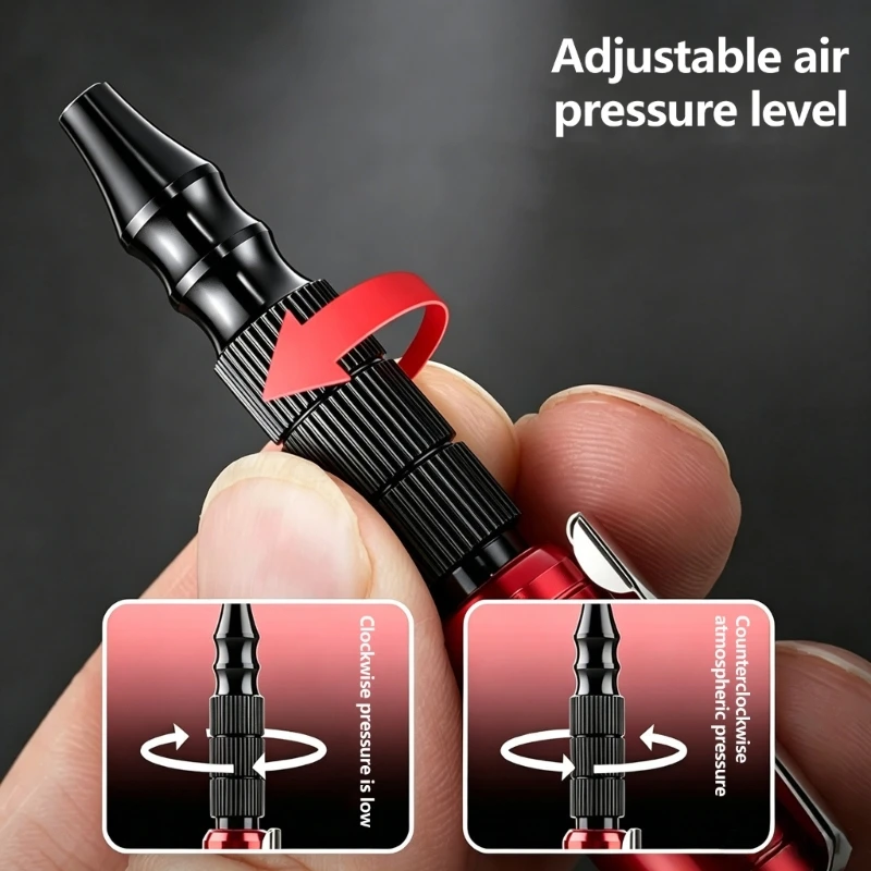 Air Blower 3 Pack with Plastic and Metal Component Construction, Pen Form Bodies, Ribbed Hold Sections, and Side Holders for