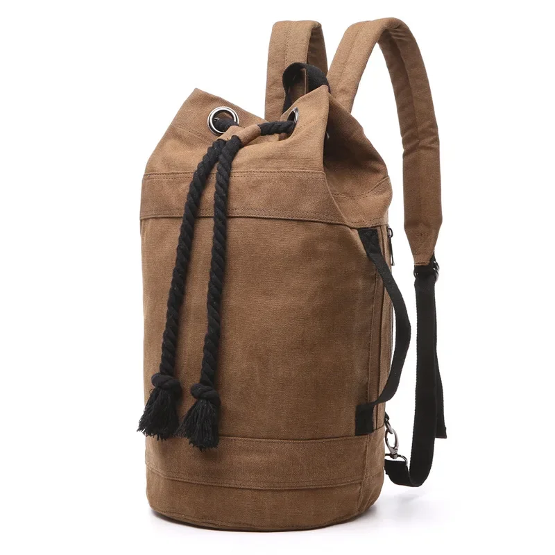 New Canvas Backpack Men Travel Bag Drawstring Bucket Shoulder Bags College Rugzak Casual Rucksack Women Bagpack Back Pack Bolsos