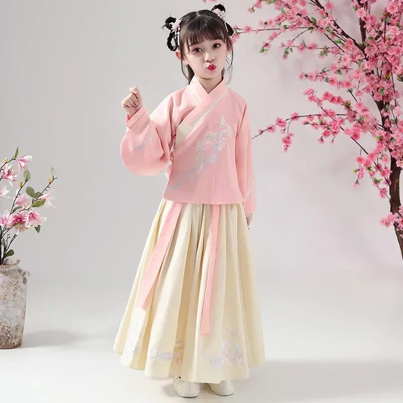 Retro Girls Hanfu Children Fairy Princess Gowns Lovely Stage Show Dress Chinese Syle Photography Clothes Fairy Dancing Dress