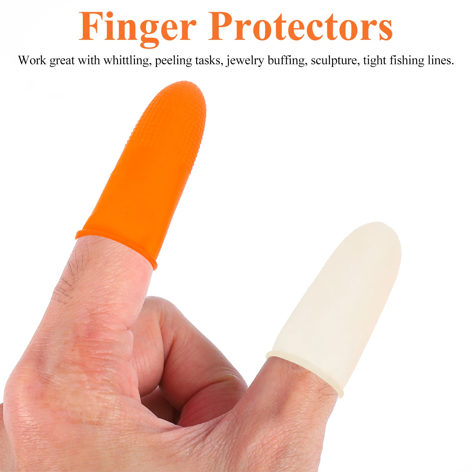 200 Pcs Non-Slip Latex Finger Sleeve Thumb Protector Gloves Cots Fingertips Covers Portable Thickened Labor Protectors