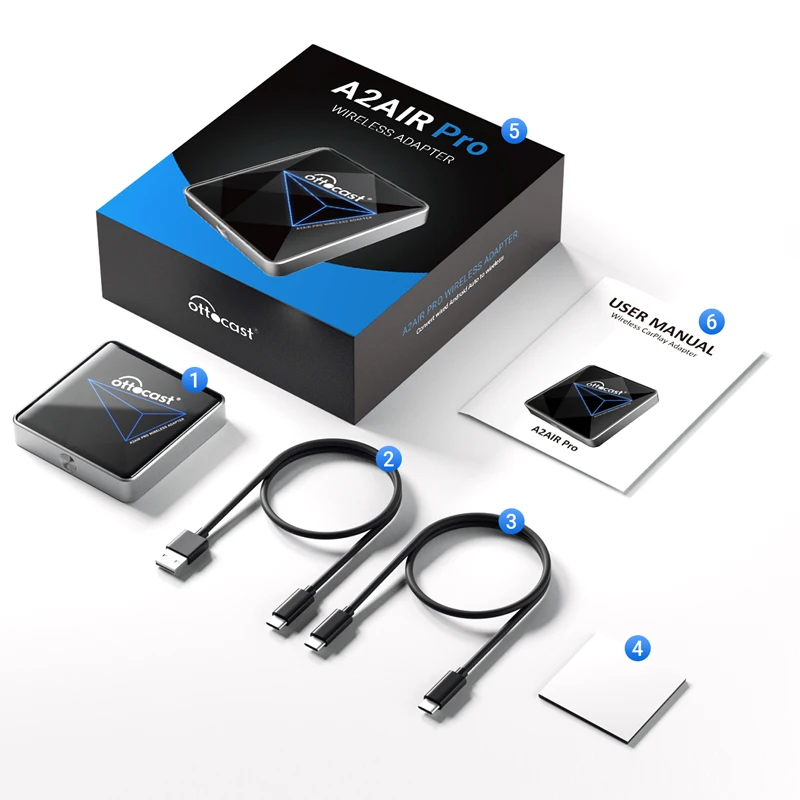 Ottocast A2Air Pro Wireless Android Auto Adapter Dongle Spotify