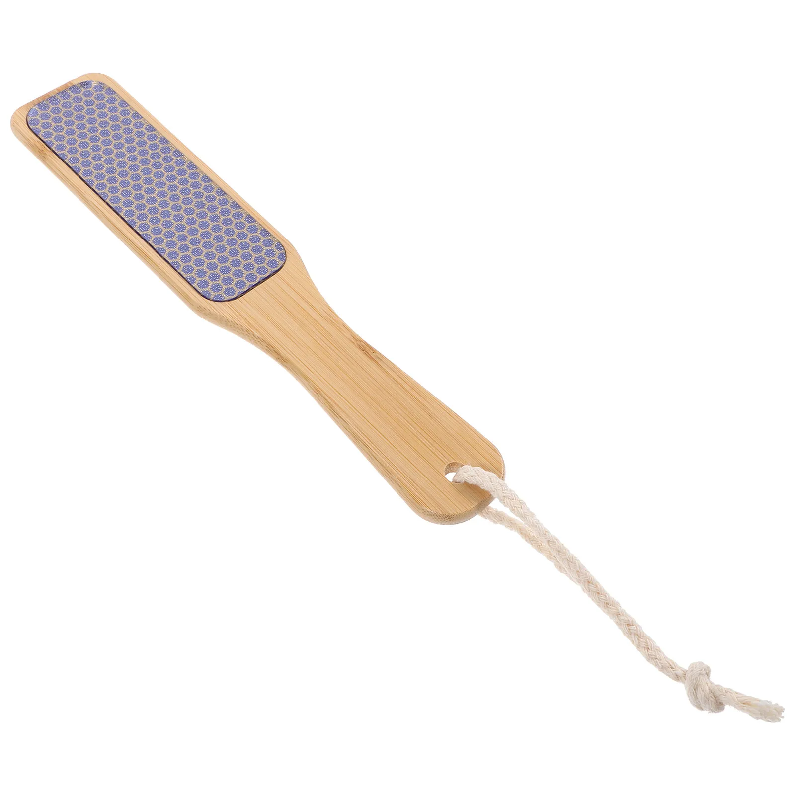Professional Handheld Foot File with Non Slip Solid Handle Transparent Glass Bamboo Foot Care Tool for Callus Removal Pedicure