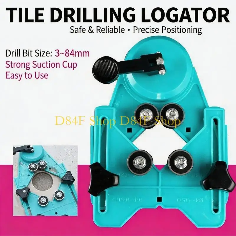 D84F Tile Hole Opening Guide Frame for Smooth Tile Face Work with Adjustable Roller Positioning Support for Bathroom and Kitchen