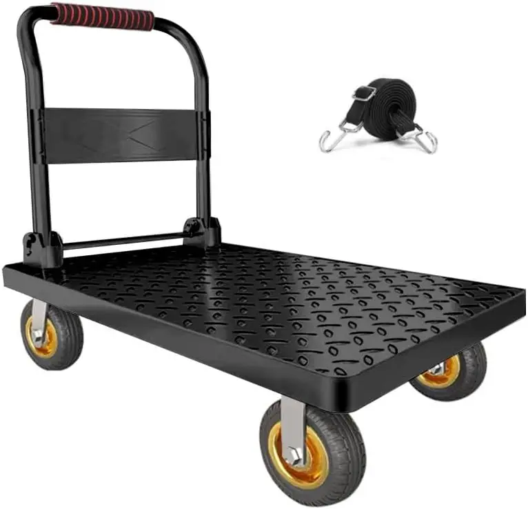 

Heavy Duty Platform Truck Flat Cart Hand Trucks,1500 to 2000Lbs Steel Push Cart Dolly with Brake Design, 36 x 24in or 27x19in