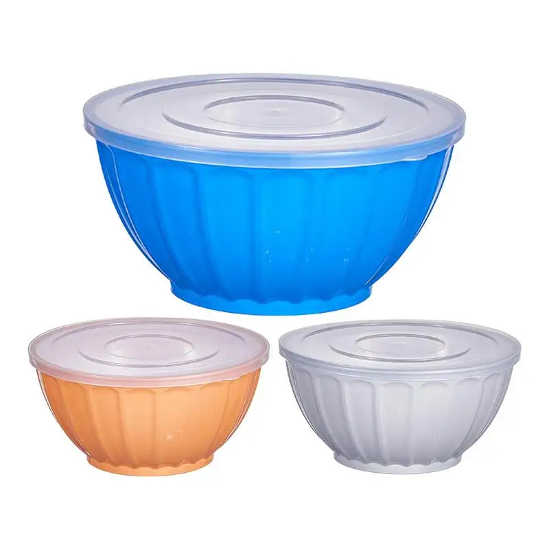 Big Salad Bowl 46 Ounces Chip Salad Bowl Storage Food Case Round Mini Crisper Freezer Microwave Oven Candy Dish Container