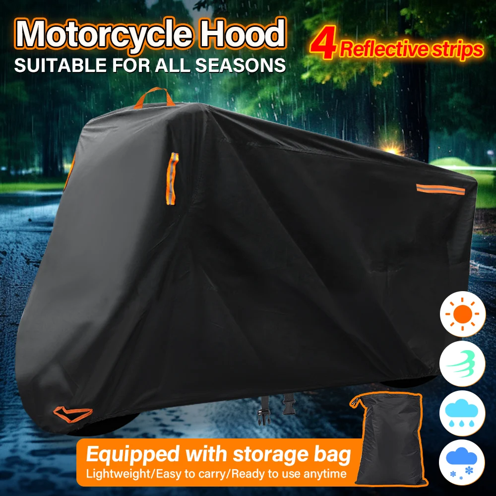 

Universal Motorcycle Cover With anti-theft latch Waterproof Outdoor Dustproof Rainproof Sun Protection UV Resistant All Weather