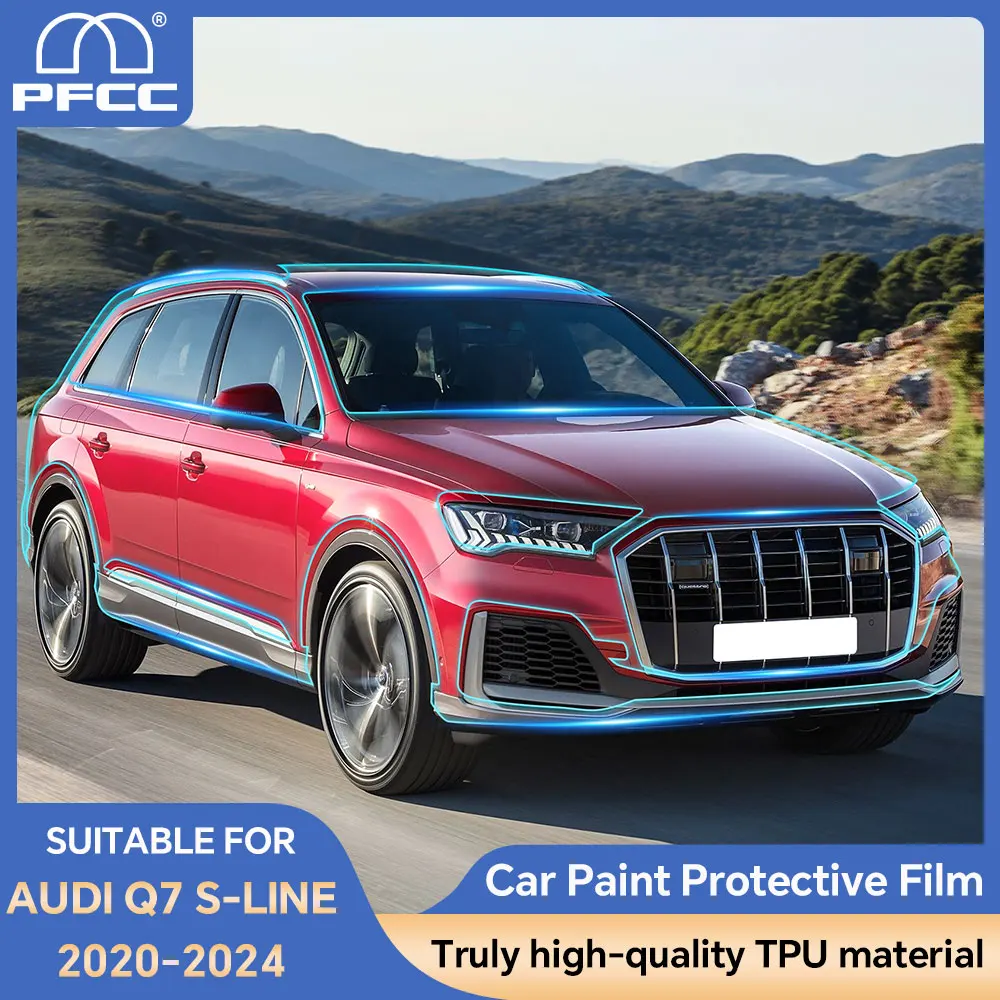 

PFCC для Audi Q7 S-Line 2020-2024, предварительно вырезанная защитная пленка для автокраски, 8,5 мил, автомобильный прозрачный комплект из ТПУ, наклейка, автонаклейка, автомобильные аксессуары