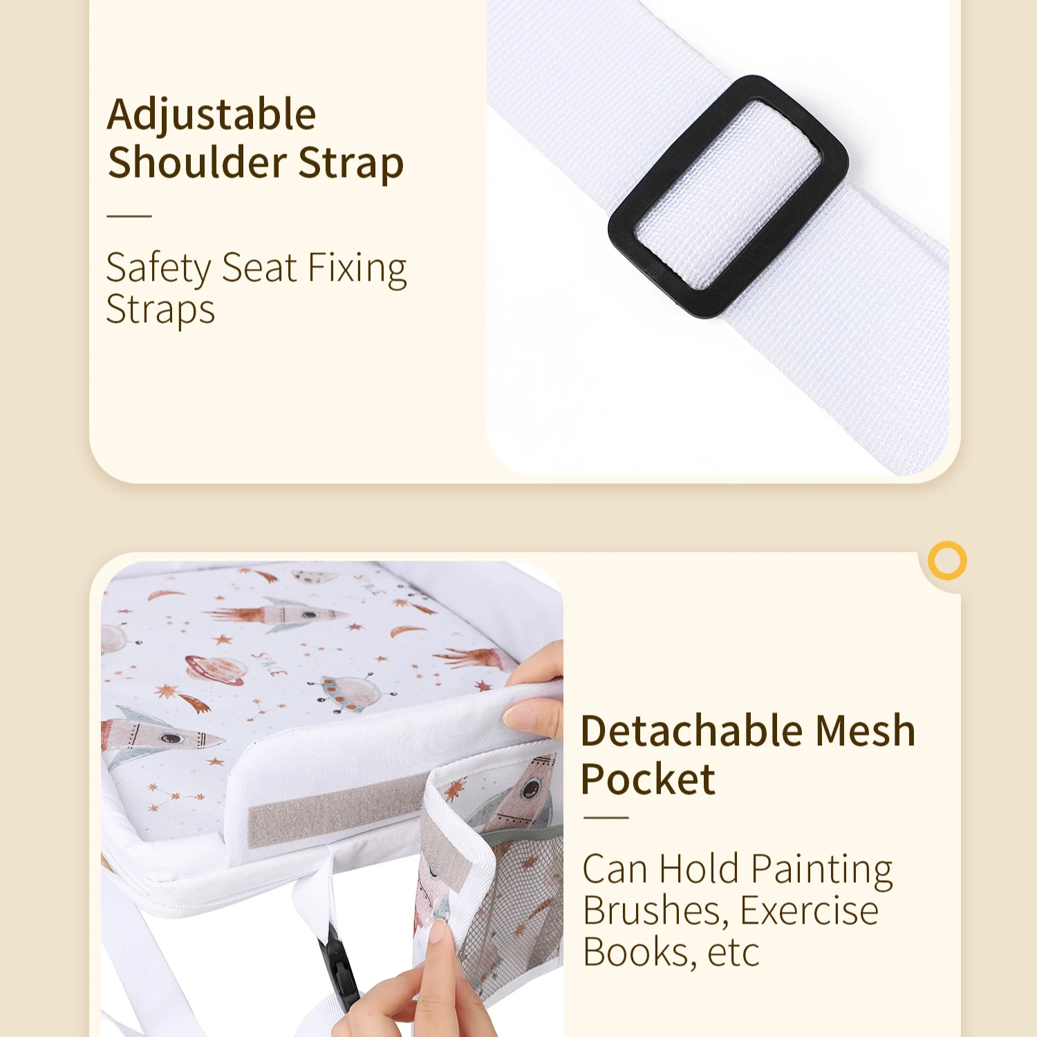 INSULAR Writing Board Kids Travel Tray Toy Storage Bag Tablet Computer Fixed Bag Child Drawing Board Portable Multi-functional
