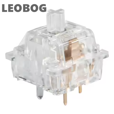 LEOBOG Iceblue Switch Clicky Tactile RGB Custom Personalized Mechanical Keyboard 5 Pins Fully Transparent PC Material Prelubed