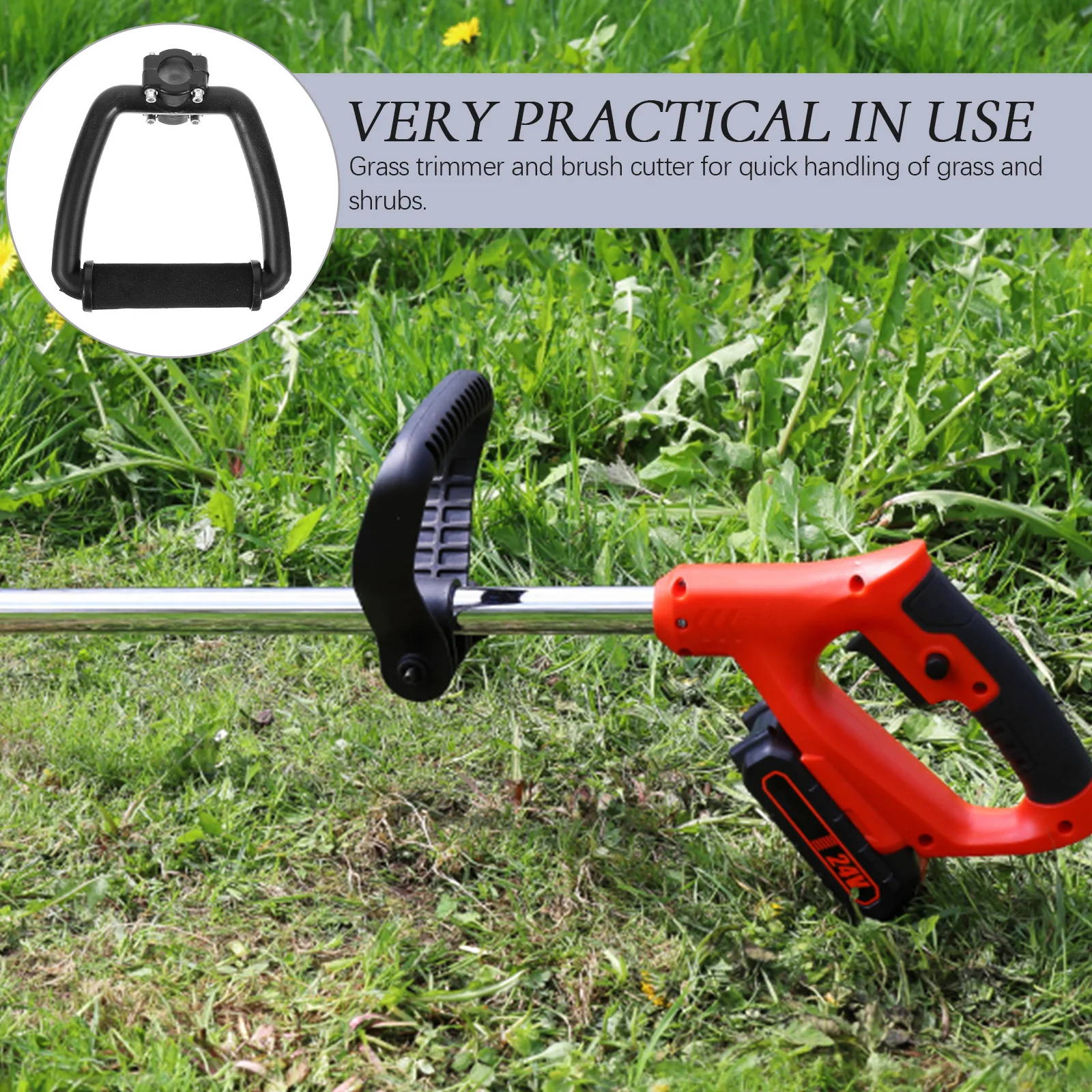 

Lawn Mower Handle Replacement Durable Sponge Grip Universal Fit for Trimmer Brush Cutter Edger Lawn Mower Handle