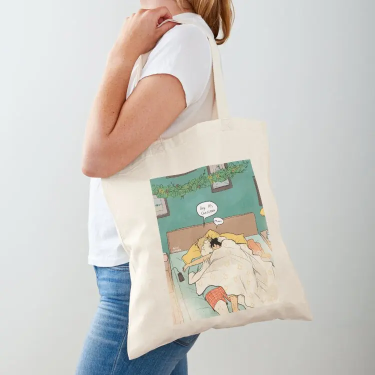 

Christmas Morning with Nick and Charlie Tote Bag Fabric bag shoping bag shopping trolley Large bags for women