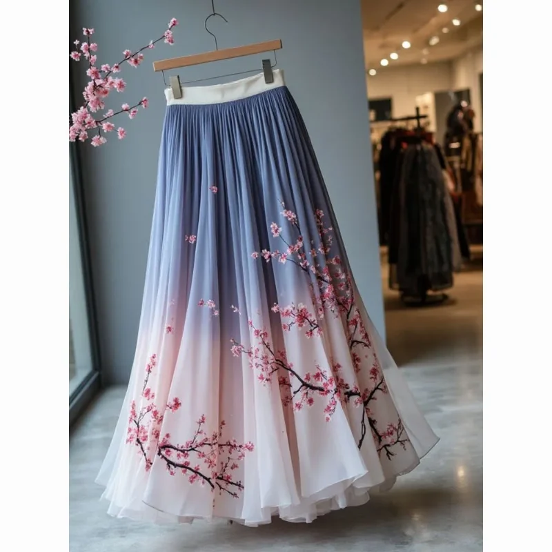 Vintage Super Fairy Sweet Skirt Spring/Summer New Chic Elegant Fashionable Classic All Match Half Length Skirt