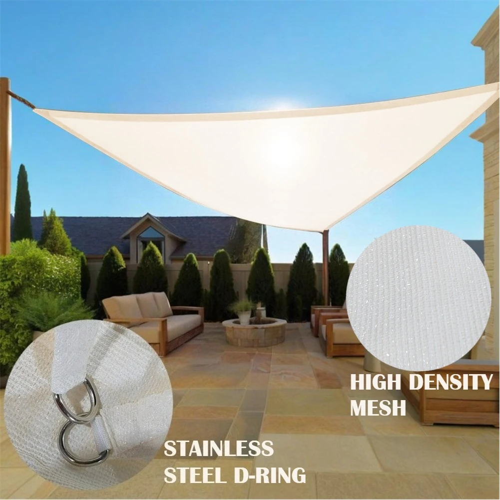 

Butter Cream Triangle Sun Shade Sail Canopy UV Block Sunshade for Pergola Outdoor Patio Garden Backyard