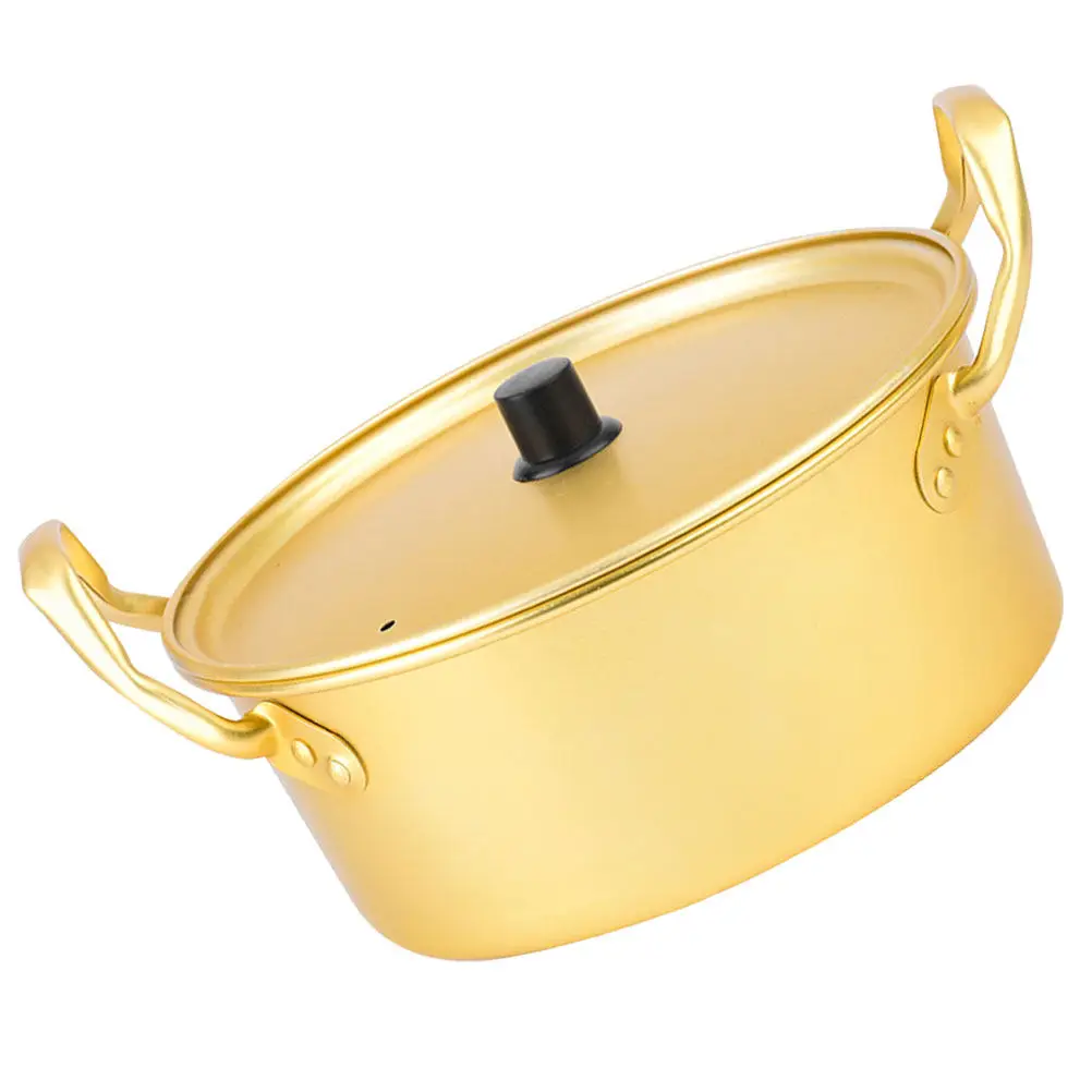 Heavy Duty Aluminum Ramen Pot with Lid Soup Pot for Noodle Cooking Soup Making Milk Boiling Stew Steaming Daily Use Kitchen