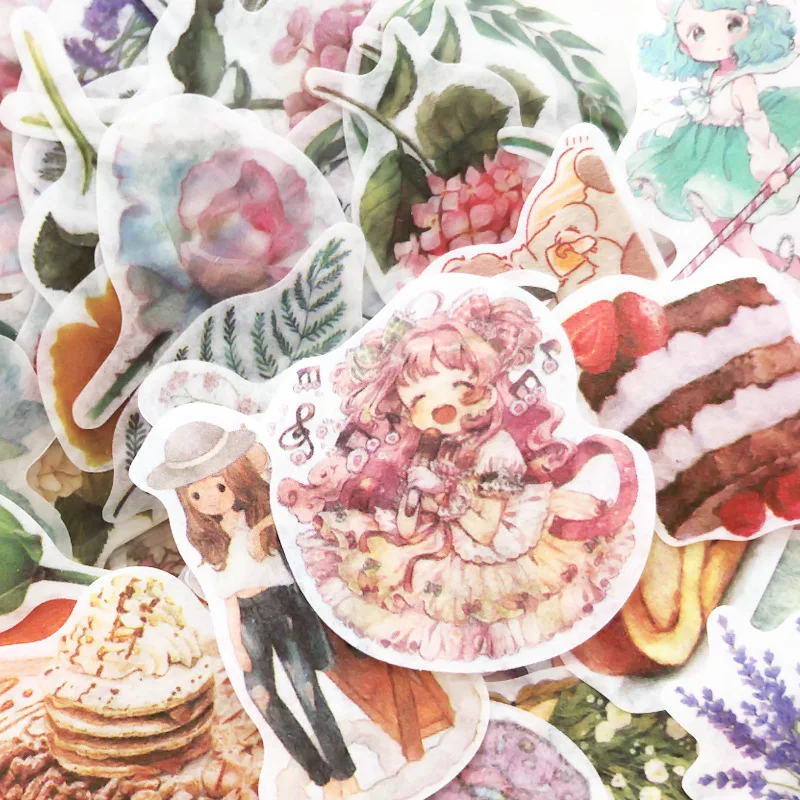 100pcs Creative Cartoon Stickers DIY Handicraft Collage Label Sticker Envelope Decoration Sticker Stationery Stickers