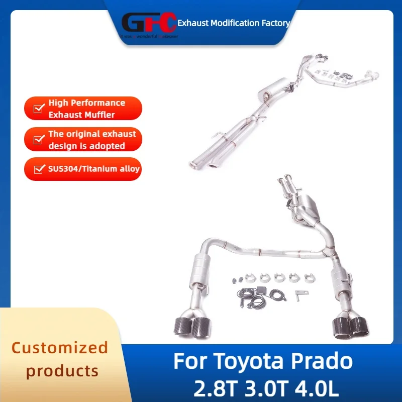 

Выхлопная система GFC Catback Valvetronic для Toyota Prado 2.8T 3.0T 4.0L, высокопроизводительная, из нержавеющей стали 304, с клапаном, глушитель.