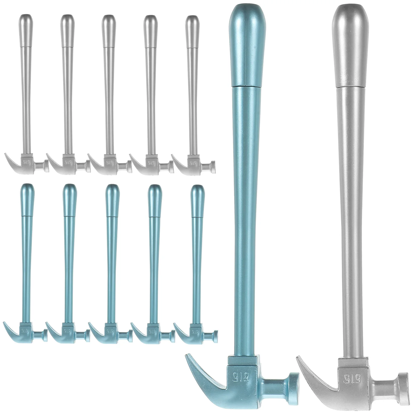 

12pcs Hammer Shaped Gel Ink Kids School Awards Writing Pens For Students Medium Point Compact Lightweight Pp Plastic