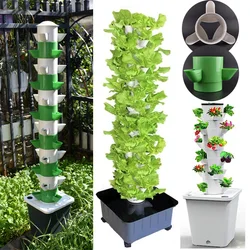 Vertical Hydroponic Tower  Greenhouse Garden Indoor Soilless Culture Growing System Vertical Tower Veg Planter Grow Pot Kit