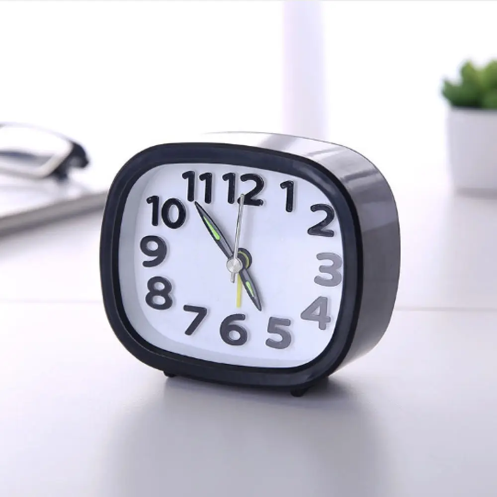 Cute Kids Cartoon Alarm Clock Analog Table Decor Timepiece Silent Pointer Bedside Clock For Student Room Desk Stationery