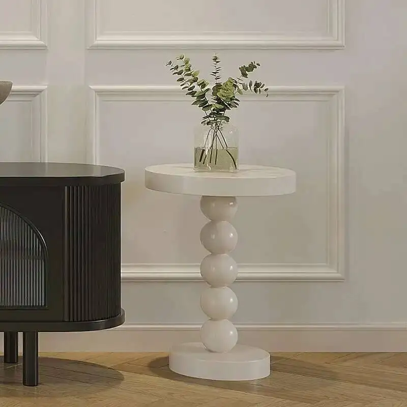Mesa de centro de jardín moderna, Mesa de centro nórdica de madera negra Para exteriores, Mesa redonda de esquina, Mesa Lateral Para Sala, muebles Para el hogar YN50CT