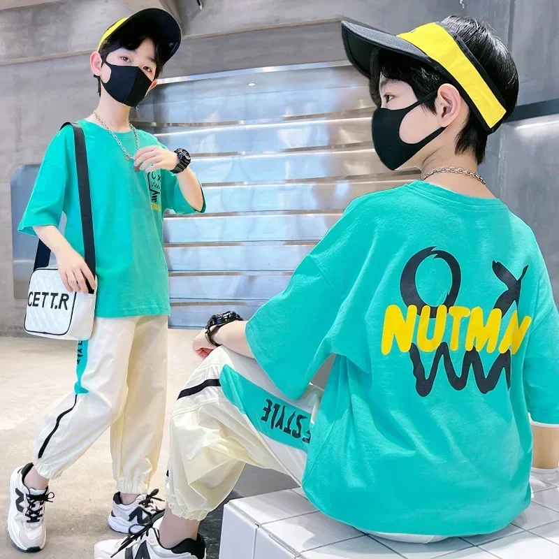 Boys' Clothes Set Korean Children's 2024 5 6 7 8 9 10 11 12 13 14 15 Year Summer Suit for Boy Toddler Outfits Children's Set