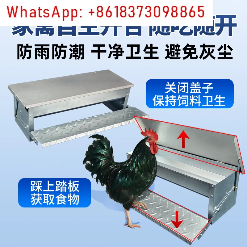 Automatic feeder Rainproof mouse Large chicken special pedal feeding trough