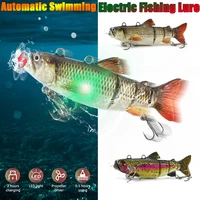 Señuelo de Pesca robótico eléctrico Swimbait automático, cebo multiarticulado automático de 4 segmentos, Wobbler recargable por USB, accesorios de Pesca