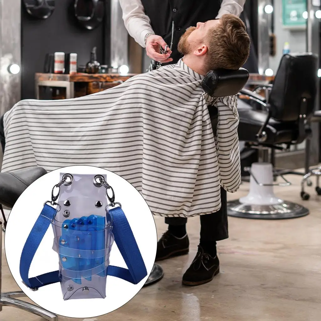 Transparent PVC Hairdressing Storage Bag with Adjustable Belt for Scissors Combs Shears Salon Barber Waist Holster Pouch