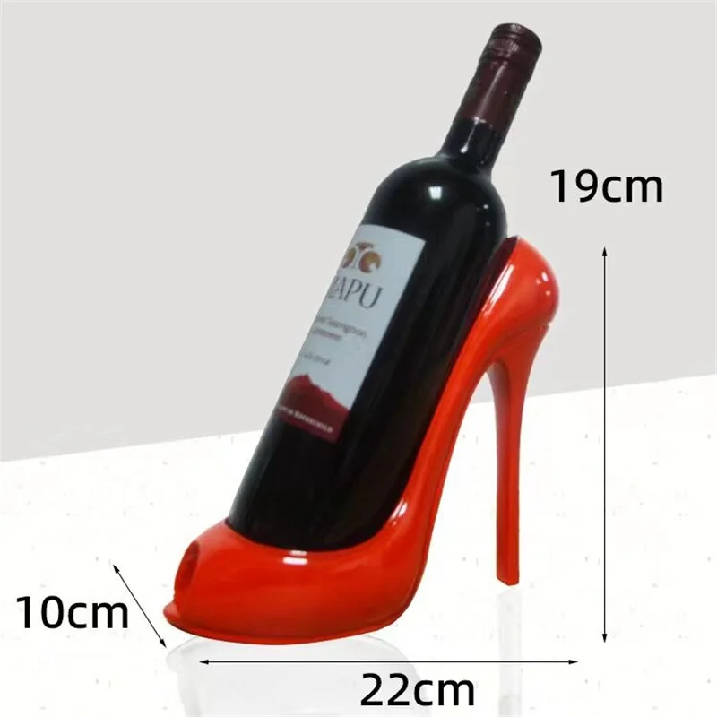 High-heeled Shoes Shape Wine Bottle Holder Stand Wine Rack Ornaments Living Room Bar Wine Cabinet Decoration Resin Crafts Gift