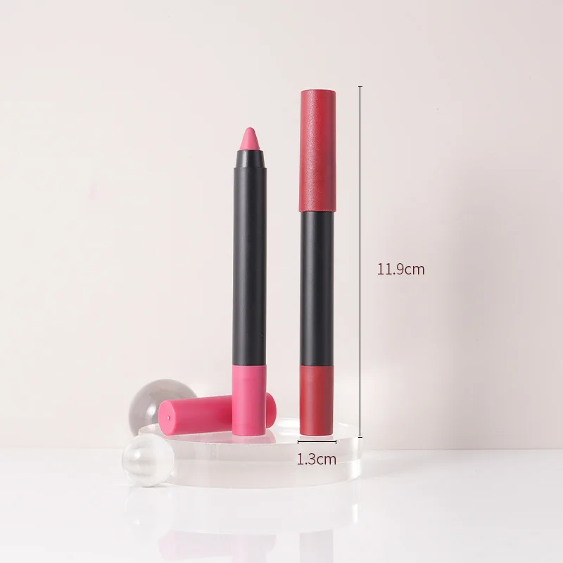 Private Label Matte Crayon Lipstick Makeup Sexy Beauty Waterproof Lipstick Pencil Long Lasting Easy To Wear Makeup Lip Cosmetic