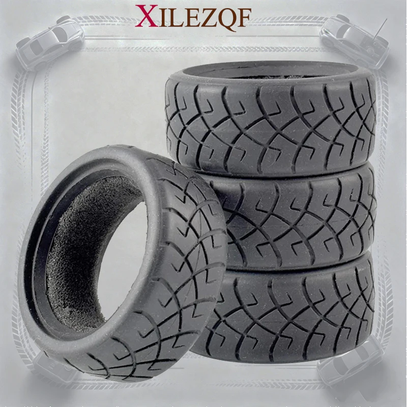 XILEZQF 4PCS High Grip Soft Tires for Tamiya M05 M06 M07 1/10 RC On-Road Car