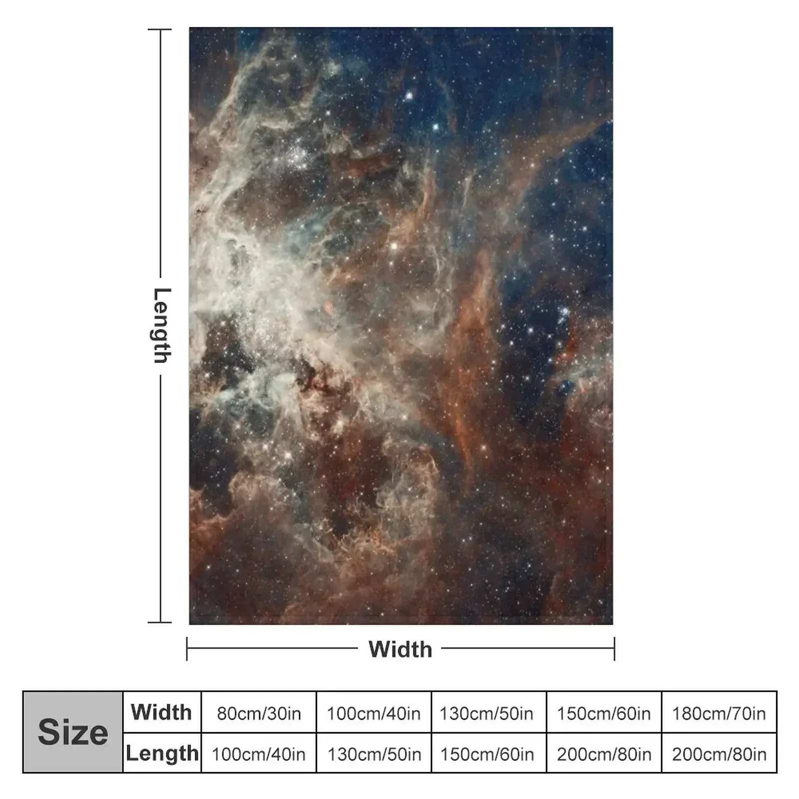Space Doradus Nebula Galaxy Stars Throw Blanket couch cozy soft plush fuzzy picnic outdoor blanket