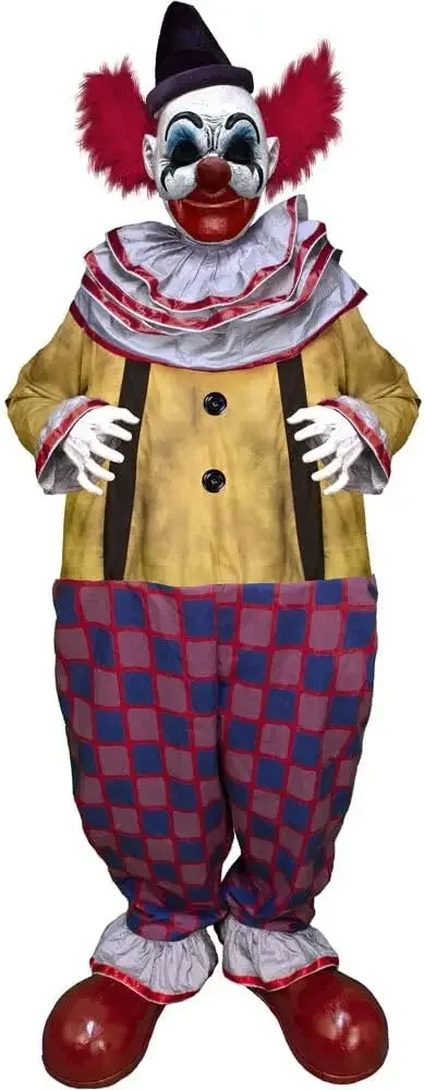 Motion-Activated Startling Arms Clown by Tekky, Talking Scare Prop Halloween Animatronic for Indoor