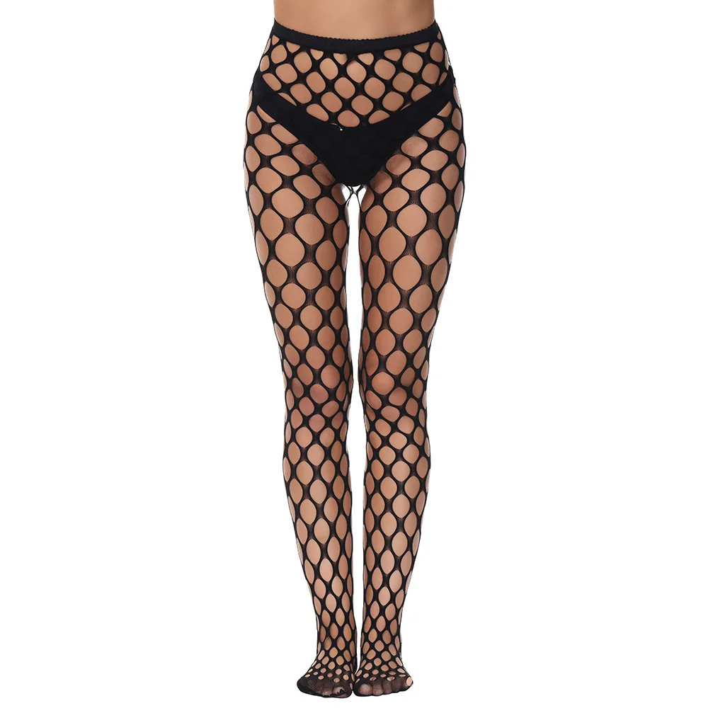 NEUE Plus Größe Sexy Schwarz Web Mesh Strumpfhosen Sommer Frauen Aushöhlen Fishnet Strumpfhosen Gothic Spitze Transparent Lange Strumpf Damen – Detail 3