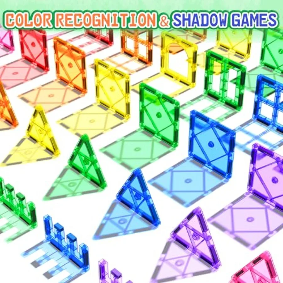 Magnetische Fliesen, Kleinkindspielzeug, magnetische Bausteine für Kinder im Alter von 312, STEM, Lernspielzeug für Mädchen und Jungen, sensorisches Spielen für Vorschule