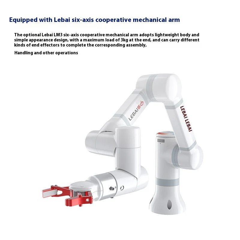 Open source composietrobot S300 Lebai LM3 collaboratieve robotarm mobiel grijpen automatisch opladen ROS-navigatie