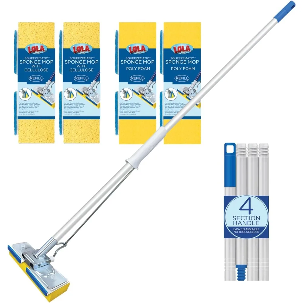 

Автоматическая швабра Squeezematic Butterfly с 4 насадками из целлюлозной пены для удаления загрязнений